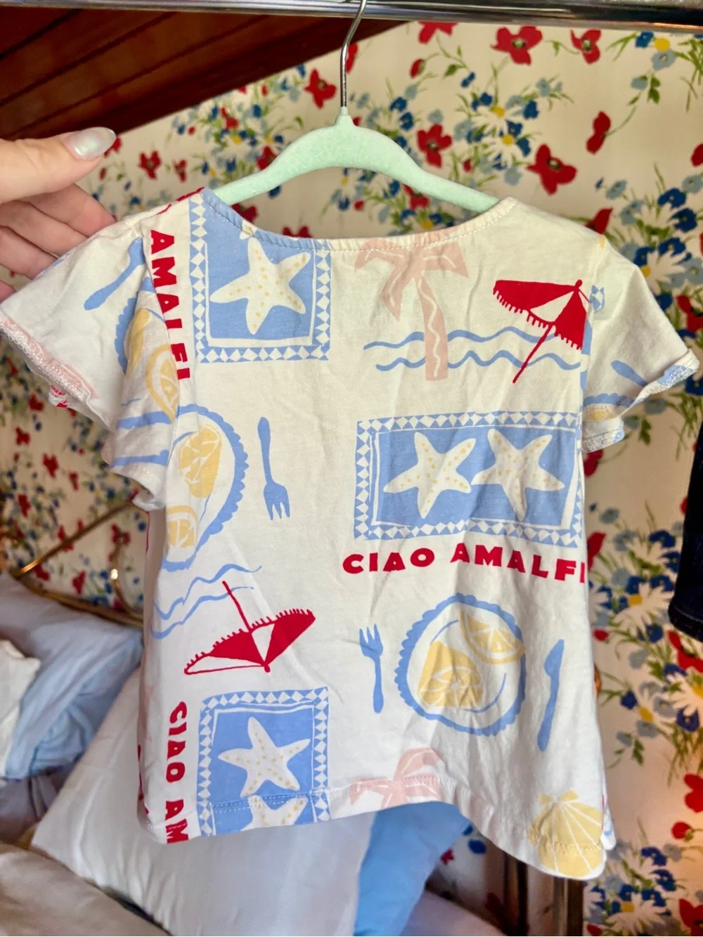 h&m old navy girls 2t 3t amalfi coast graphic tee denim skirt outfit set